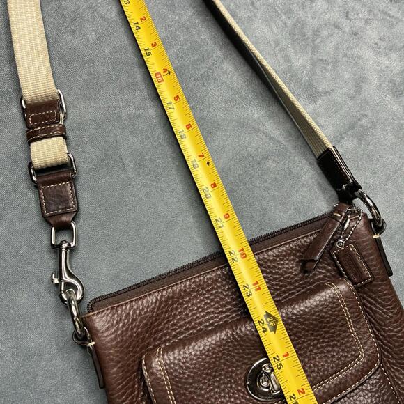 Coach Hamilton Brown Pebbled Leather Swingpack Crossbody Shoulder Bag Handbag - Picture 9 of 15